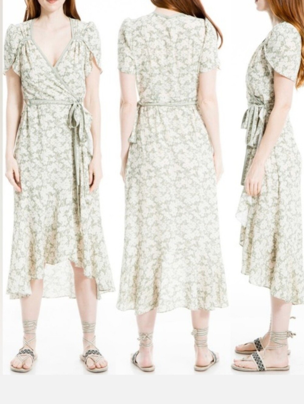 Max Studio Floral Wrap Ruffle - Picture 2 of 10